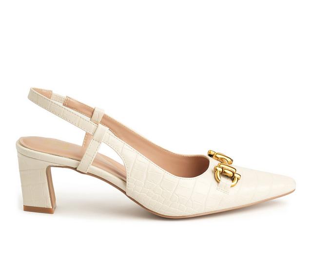 Women's New York and Company Ilona Slingback Pumps in Ivory color
