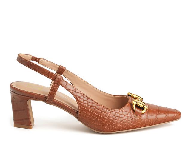 Women's New York and Company Ilona Slingback Pumps in Cognac color