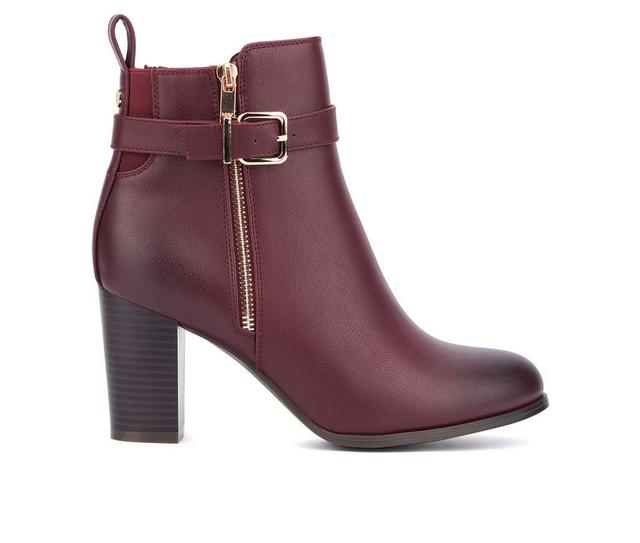 Women's New York and Company Alana Dress Booties in Burgundy color