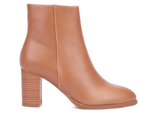 Women's New York and Company Jadyn Dress Booties in Camel color