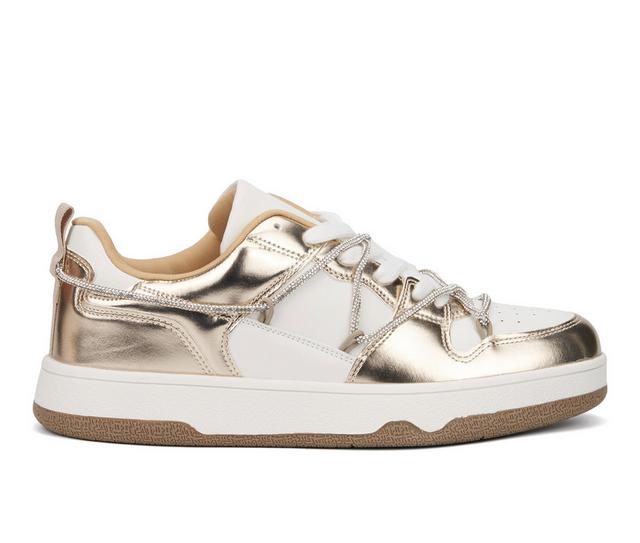 Women's New York and Company Fable Sneakers in Gold color