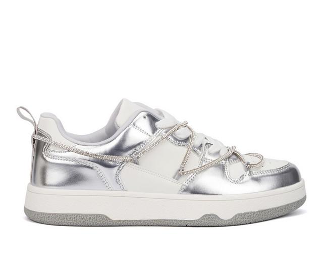 Women's New York and Company Fable Sneakers in Silver color