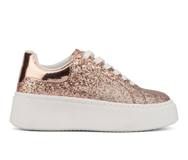 Women's New York and Company Raphaela Platform Sneakers in Rose Gold color