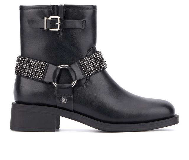 Women's New York and Company Carson Moto Boots in Black color