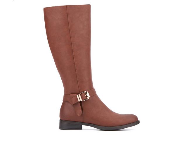 Women's New York and Company Eleanor Knee High Boots in Cognac color