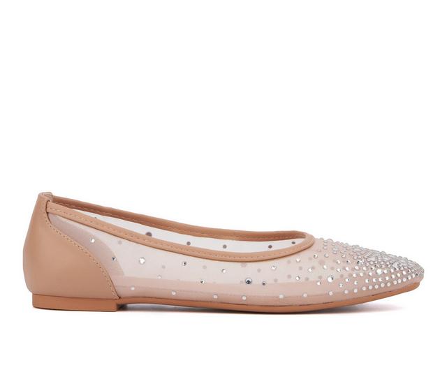 Women's New York and Company Priya Flats in Nude color