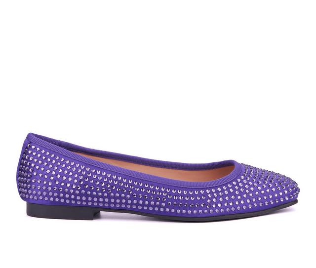 Women's New York and Company Palmira Flats in Purple color