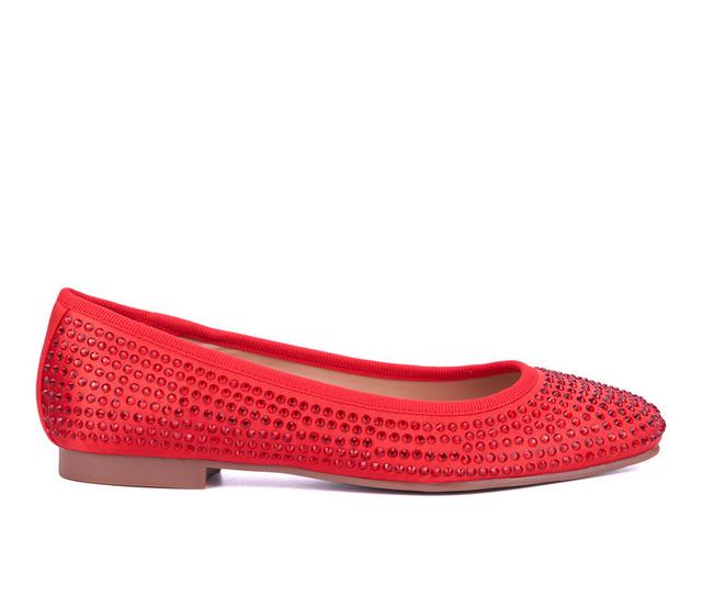 Women's New York and Company Palmira Flats in Red color