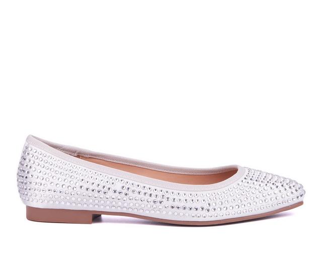 Women's New York and Company Palmira Flats in Silver color