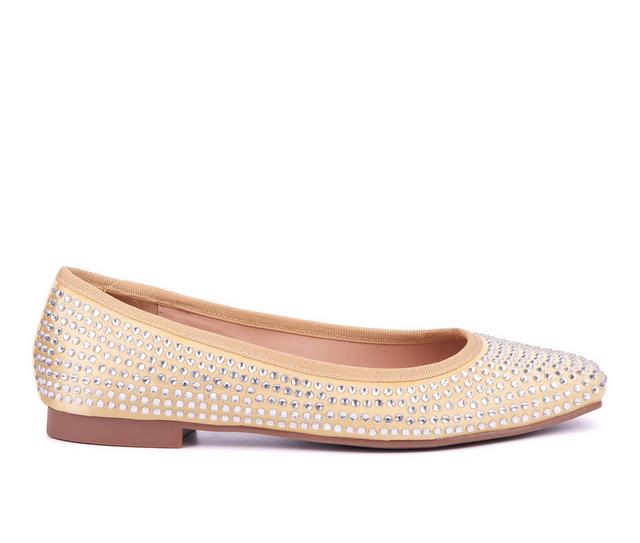 Women's New York and Company Palmira Flats in Gold color