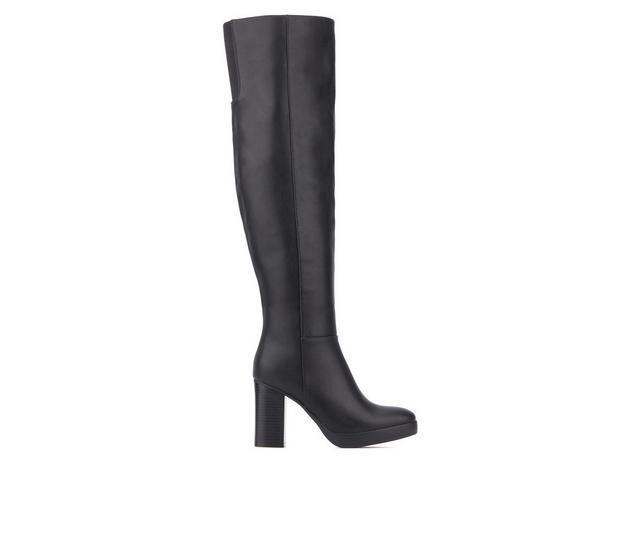 Women's New York and Company Faustine Knee High Boots in Black color