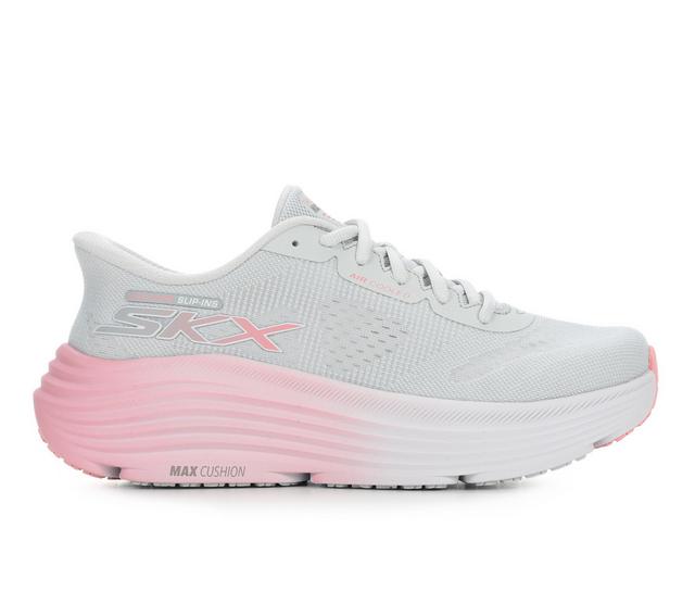 Women's Skechers Go 129473 Max Cushion Slip In Running Shoes in Grey/Pink color