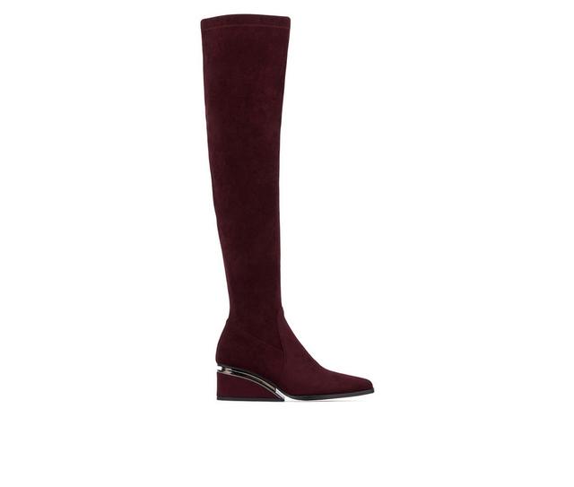 Women's Torgeis Madaline Knee High Boots in Burgundy color