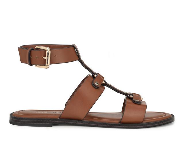 Women's Nine West Jouise Flats in Medium Brown color