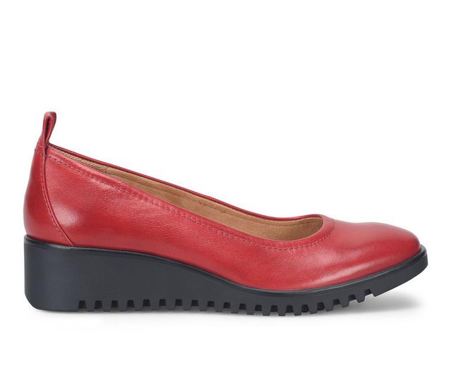 Women's Comfortiva Dillon Slip Resistant Wedges in Cherry Red color