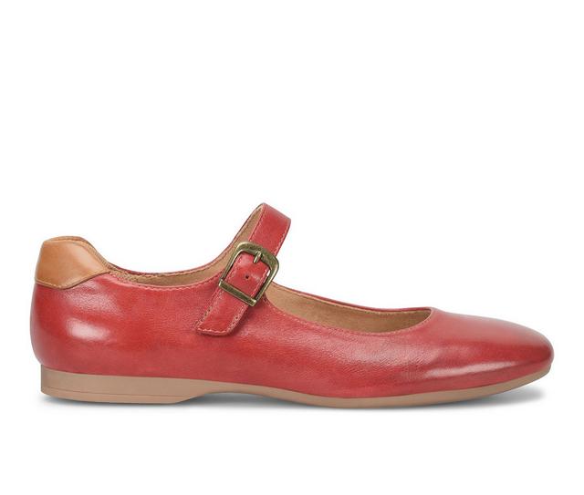 Women's Comfortiva Kaylee Slip Resistant Mary Jane Flats in Cherry Red color