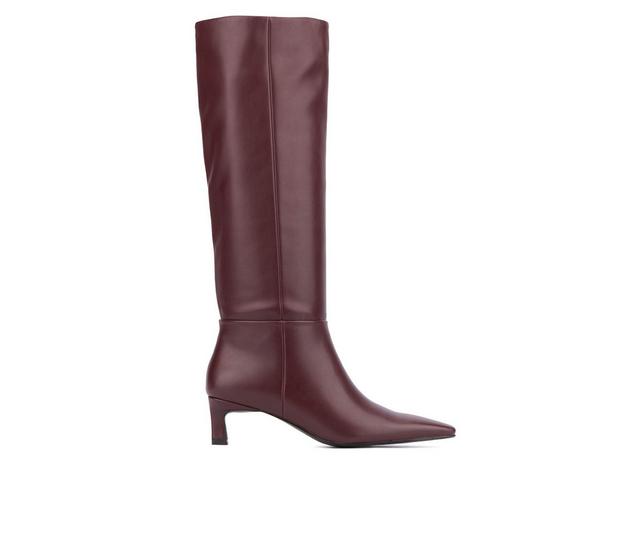 Women's Torgeis Edeline Knee High Boots in Burgundy color