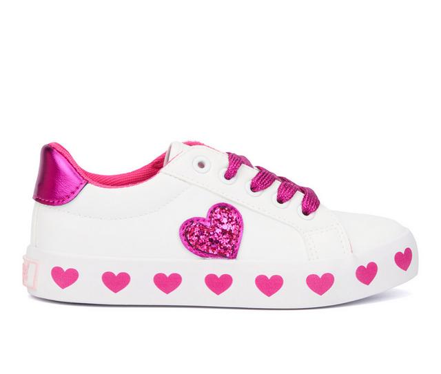 Girls' Olivia Miller Girl Little & Big Kid Heart Outsole Sneakers in Fuchsia color