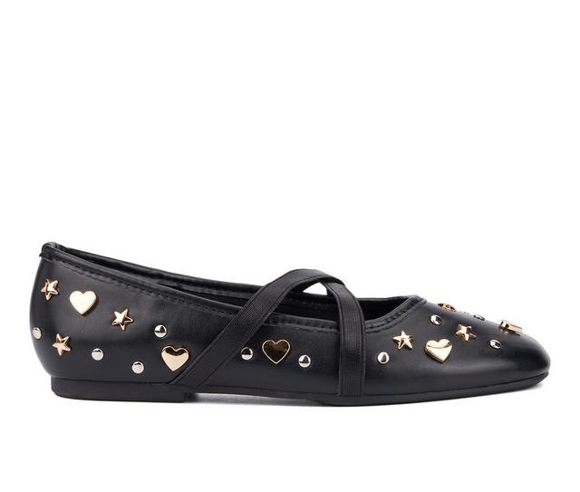 Girls' Olivia Miller Girl Little & Big Kid Atomic Vibes Flats in Black color