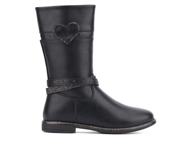 Girls' Olivia Miller Girl Little & Big Kid Heart Boots in Black color