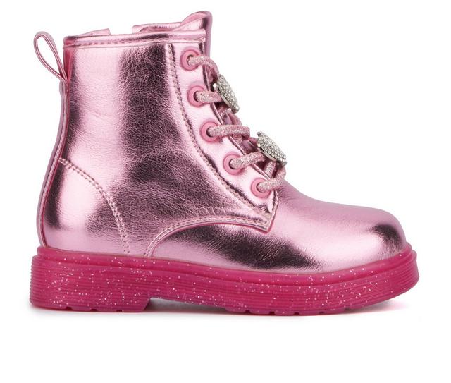 Girls' Olivia Miller Girl Toddler Space Case Combat Boots in Pink color