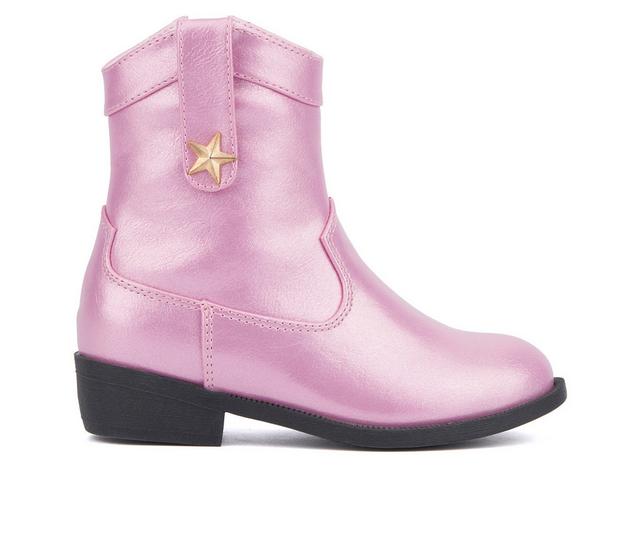 Girls' Olivia Miller Girl Toddler & Little Kid Electric Energy Cowboy Boots in Pink color