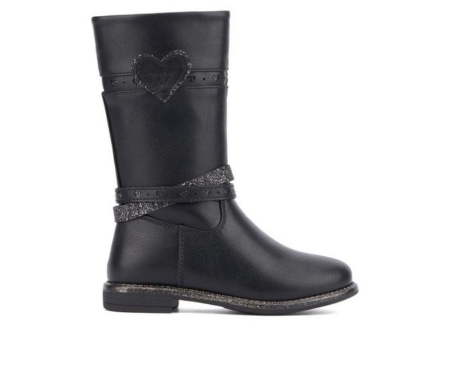 Girls' Olivia Miller Girl Toddler & Little Kid Heart Boots in Black color