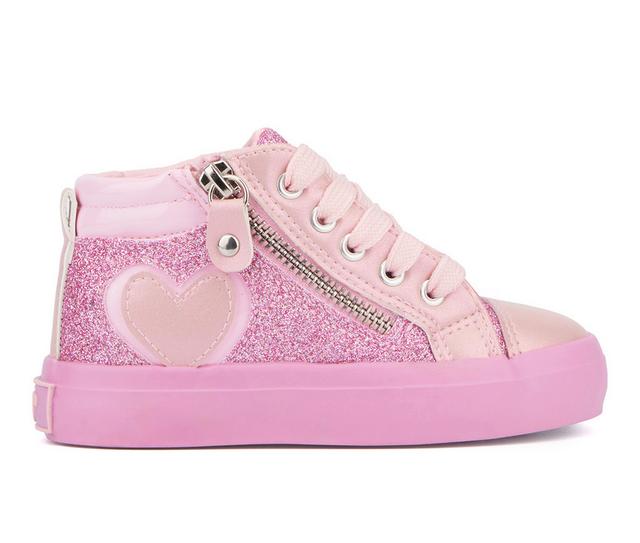 Girls' Olivia Miller Girl Toddler Heart Sneaker in Pink color