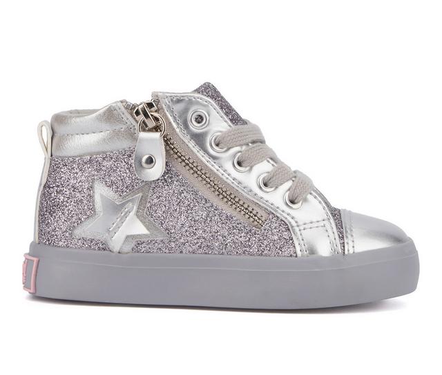 Girls' Olivia Miller Girl Toddler Star Sneakers in Silver color