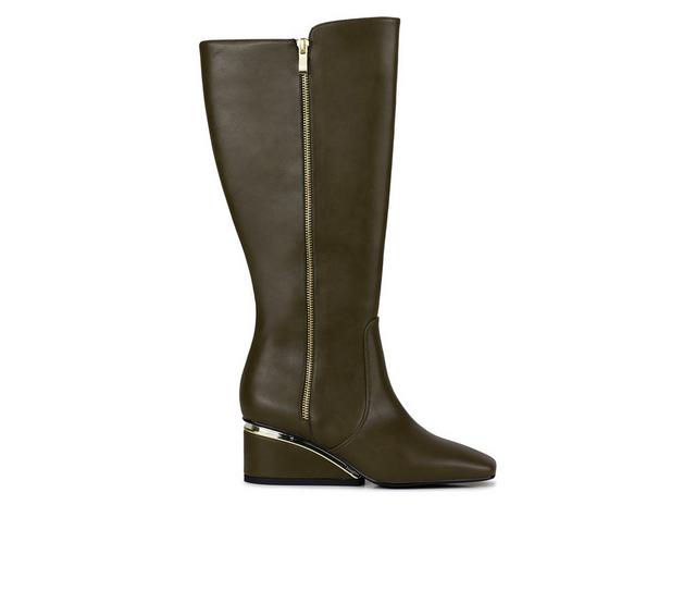 Women's Ninety Union Morgan Knee High Wedge Boots in Olive color