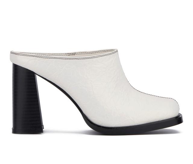 Women's Olivia Miller Moon Dress Mules in White color