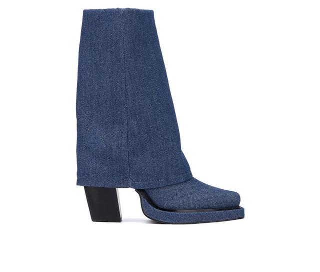 Women's Olivia Miller Virgo Knee High Boots in Denim color