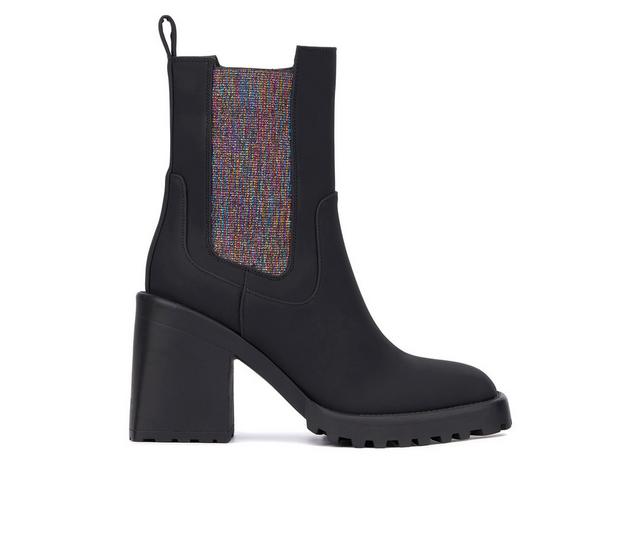 Women's Olivia Miller No Notes Mid Calf Chelsea Boots in Black color