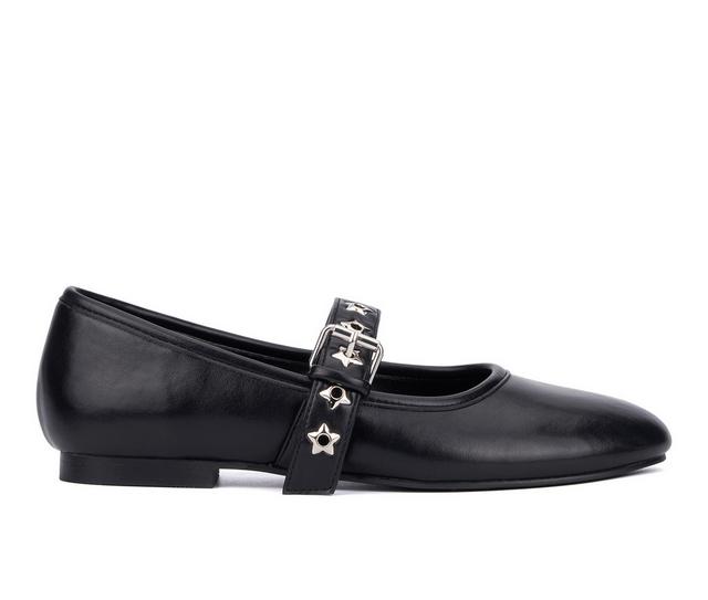 Women's Olivia Miller Element Mary Jane Flats in Black color