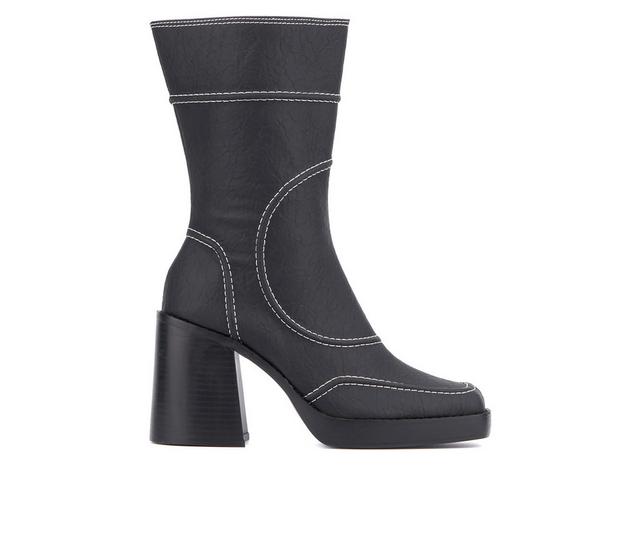 Women's Olivia Miller Pisces Mid Calf Boots in Black color