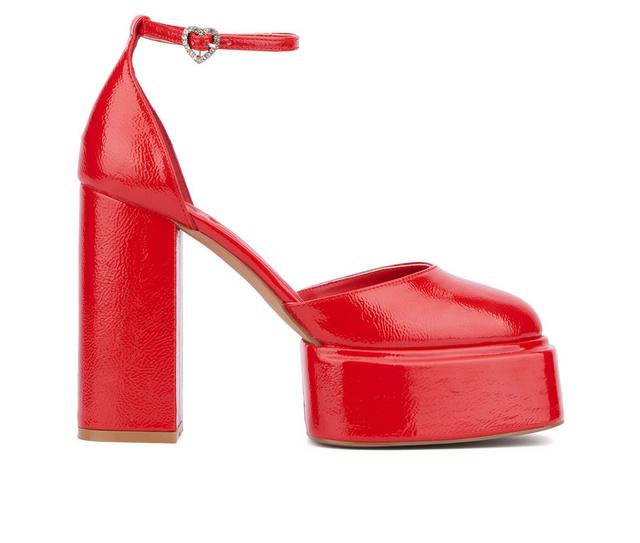 Women's Olivia Miller Jupiter Platform Pumps in Red color