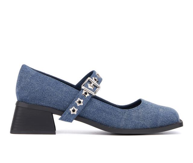 Women's Olivia Miller Asteroid Mary Jane Pumps in Denim color