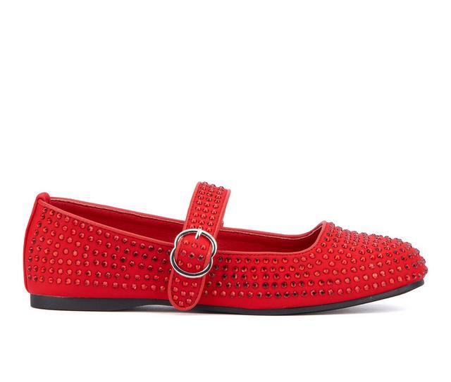 Women's Olivia Miller Dawn Mary Jane Flats in Red color