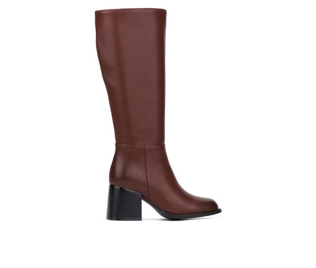 Women's Olivia Miller Sky Knee High Boots in Brown color