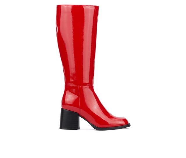 Women's Olivia Miller Sky Knee High Boots in Red color