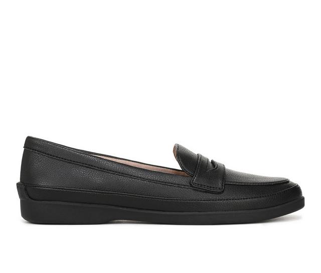 Women's LifeStride Malta Loafers in Black Leather color