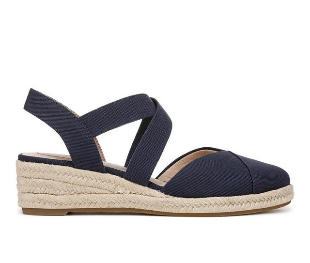 Women's LifeStride Kimball Espadrille Wedges in Lux Navy color