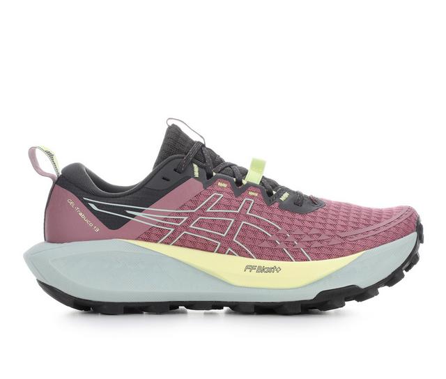 Women's ASICS Gel Trabuco 13 Trail Running Shoes in Purple/Moss color