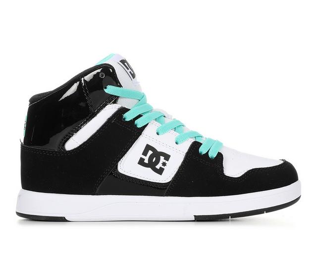 Girls' DC Little Kid & Big Kid Cure Mid-Top Sneakers in Blk/Wht/Teal color