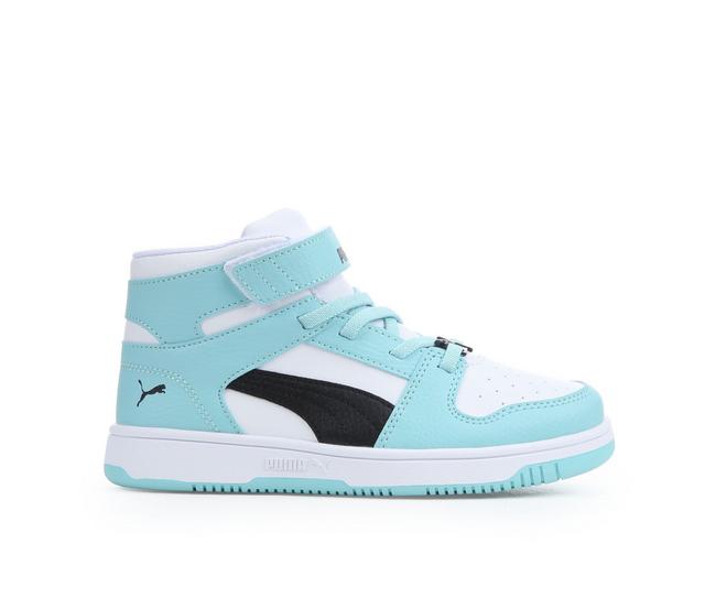 Girls' Puma Little Kid & Big Kid Rebound Layup RCL High-Top Sneakers in Blue/White color