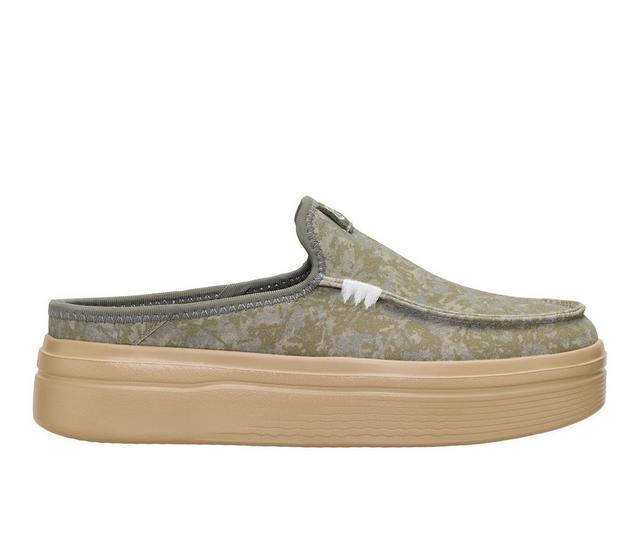 Women's HEYDUDE Austin Lift Platform Casual Shoes in Tea Leaf color