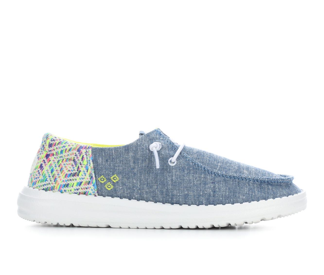 HeyDude Delray Slide Surf Baja Blue Multi | Sandali Zeppa Donna In Tessuto | Primavera Estate 2025 - 4