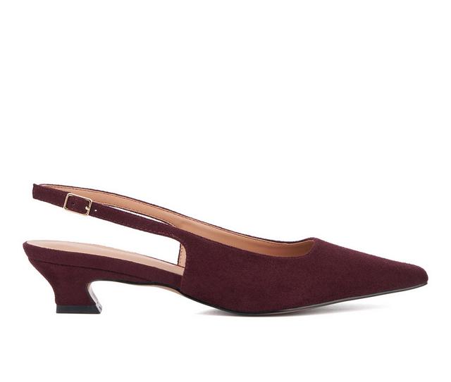 Women's Torgeis Bernadette Slingback Pumps in Burgundy color