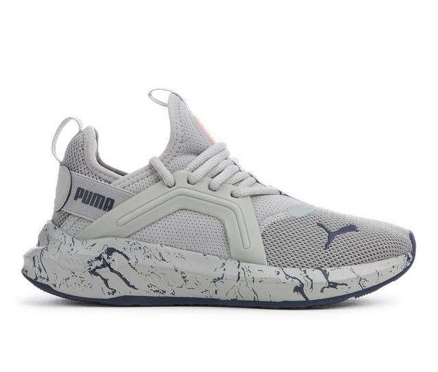 Boys' Puma Softride Enzo 5 Jr Running Shoes in Gray/Blue color