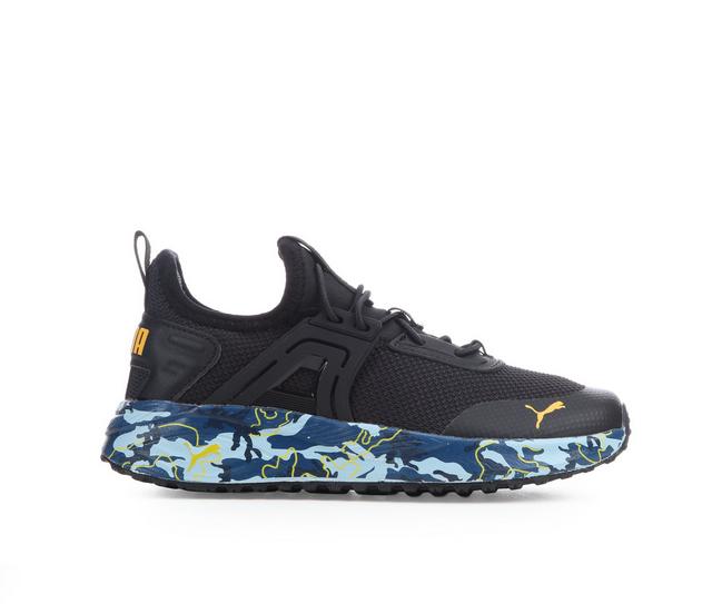 Boys' Puma Pacer 23 Camo Preschool Running Shoes in Black/Ylw/Gray color